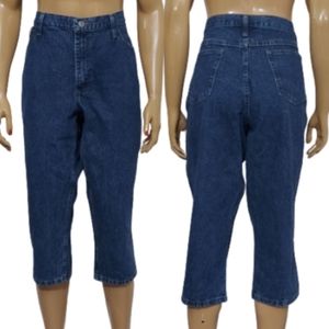 Blu Mom Jean High Waist Cropped Med Wash Denim